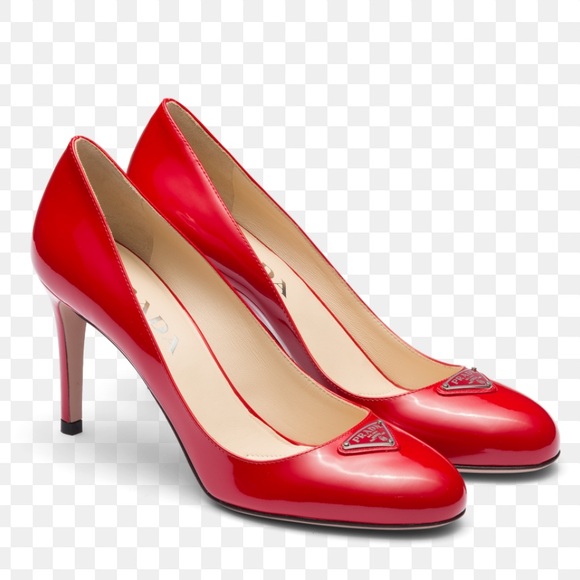 PRADA***Red Patent Stilleto Logo Heels***EU 40; US 10 $1200 NWB - Picture 3 of 7